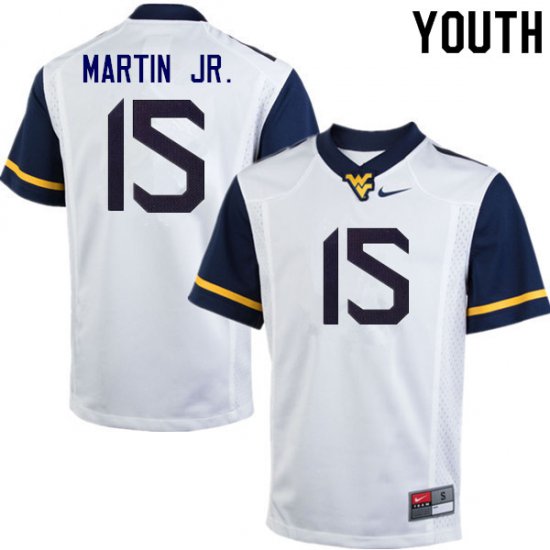 Youth West Virginia Mountaineers NCAA #15 Kerry Martin Jr. White Authentic Nike Stitched College Football Jersey JG15L54GW